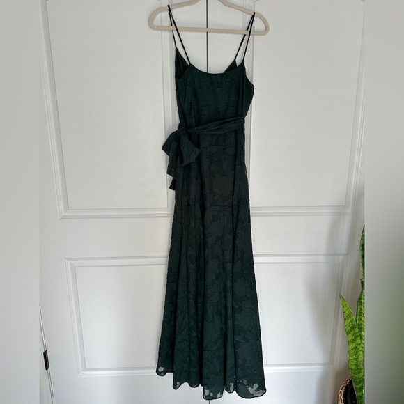 Anthropologie Hutch Floral Wrap Maxi Dress Small Forest Green - Picture 5 of 15